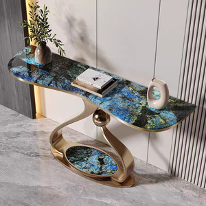 Light Luxury Modern Entrance <strong>Console</strong> <strong>Table</strong> with Durable Stone Construction and <strong>Storage</strong> for Living Room - Product Image 5