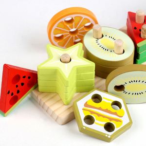 Custom Kids New Arrival Classic Toy Natural Wood Stacking Block Game Wooden Stacker for Toddlers - Product Image 3