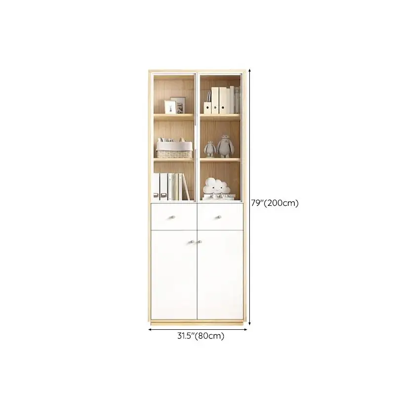 Nueva estantería moderna de lujo, gabinete de almacenamiento decorativo, estantería de madera con puerta de vidrio, estantería de madera