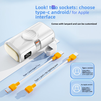 2026 Mini Kapsel-Lippenstift 2-in-1 Powerbank 10000mAh Mit Eingebauten Kabeln