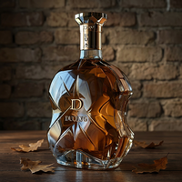 Botol Minuman Keras Kaca dengan Tutup Mahkota 50ml 100ml 375ml 500ml 700ml 750ml 1000ml Vodka Whisky Spirits