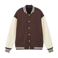 Veste de baseball pour homme DH5170 avec logo personnalisé, manches en cuir, broderie noire, veste de couple, veste universitaire bleu clair