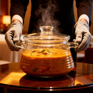 Olla de Cocina de Vidrio de Borosilicato de Alta Calidad Hecha <span class=keywords><strong>a</strong></span> Mano de 2500 ml y 3000 ml, Recipiente Transparente Saludable para Uso Comercial en Restaurantes y Hoteles - Product Image 3