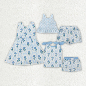 Ensemble de vêtements pour filles, haut tunique à manches courtes avec nœuds roses imprimés et bloomers, tenue décontractée d'été 2 pièces pour bébés filles - Product Image 5