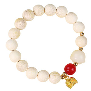 Bracelet en bambou doré 10 mm, petite patte de chat, racine de Bodhi, poussière d'or, boucle unique, bijoux unisexe pour couple - Product Image 3