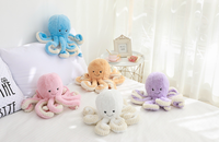 Peluche de poulpe douce et moelleuse, jouet animal marin en peluche bleu, violet, rose, orange