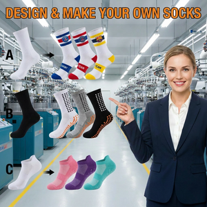 <span class=keywords><strong>Chaussettes</strong></span> personnalisées imprimées et brodées en coton respirant antidérapantes - Broderie de logo en petite série, commande faible, <span class=keywords><strong>chaussettes</strong></span> d'exercice <span class=keywords><strong>DIY</strong></span> - Product Image 3