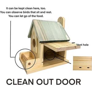 BSCI fabrika özel ahşap kuş evi yuva kutusu kuş kafesi Birdhouse FSC ahşap papağan kafesleri mavi kuş besleyici dışında - Product Image 3