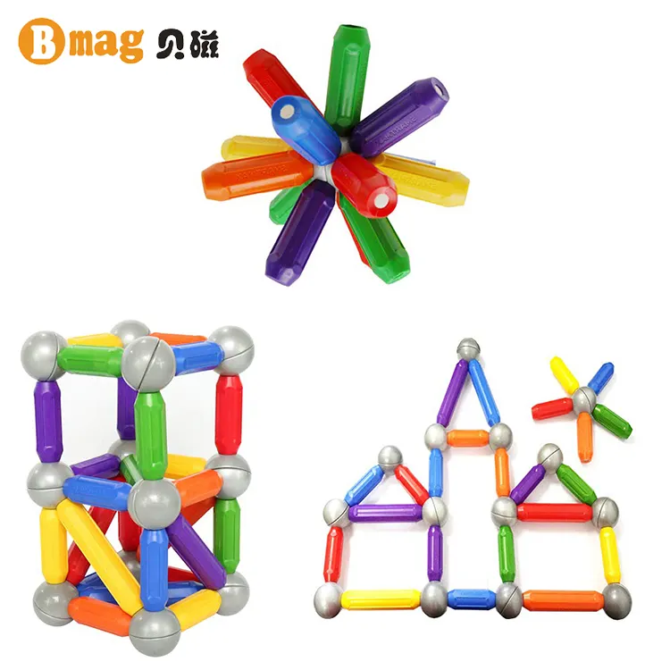 BMAG Magnet Building Blocks Tiles Magnetic Balls and Sticks Set Magnetic Rods STEM Toys FOR Preschool Kids 46 PCS