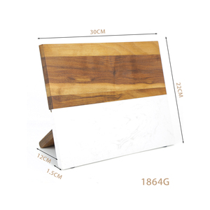 Rak penyimpanan pisau dapur magnet, tempat pisau dapur blok magnetik kayu dengan tampilan penyimpanan peralatan makan magnet kuat - Product Image 1