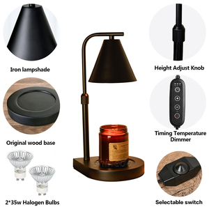 Lámpara Calentadora de Velas de Madera, Adornos <span class=keywords><strong>para</strong></span> el Hogar, Calentador de <span class=keywords><strong>Cera</strong></span> Eléctrico Multifuncional, Luz Regulable, Lámparas de Noche <span class=keywords><strong>para</strong></span> el Hogar, Regalos - Product Image 2