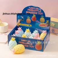 Jouet anti-stress en caoutchouc souple et moelleux en forme d'ananas lumineux couleur macaron, jouet sensoriel de décompression pour enfants, cadeau