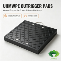 Plaque de support de grue en plastique UHMWPE JUMBO, surface antidérapante, taille personnalisée avec poignée