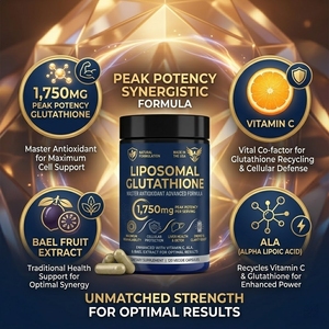 Capsules de glutathion liposomal 1750 mg avec <span class=keywords><strong>vitamine</strong></span> C et ALA pour la défense antioxydante cellulaire, le soutien de la santé hépatique et l'augmentation de l'énergie - Product Image 3