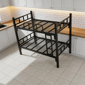 Wholesale Sturdy Black Iron Bunk <b>Bed</b> Metal Frame Easy Installation for Construction - Product Image 1