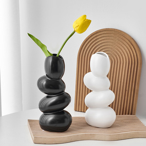 Stile nordico di lusso in ceramica vaso di ciottoli ornamenti creativo ingresso Desktop per la casa soggiorno in ceramica in porcellana <span class=keywords><strong>vasi</strong></span>" - Product Image 2