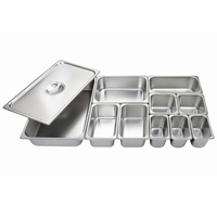 Prix de gros Style européen Gastronorm Pan en acier inoxydable 201 taille standard 1/4 GN Pan Container