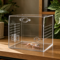 Terrarium en verre acrylique durable et moderne pour reptiles, boîte d'élevage empilable pour gecko et lézard, murs entièrement transparents