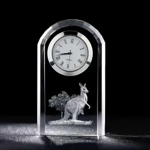 Adel customized personalized sublimation crystal table clock crystal crafts medical souvenirs gifts