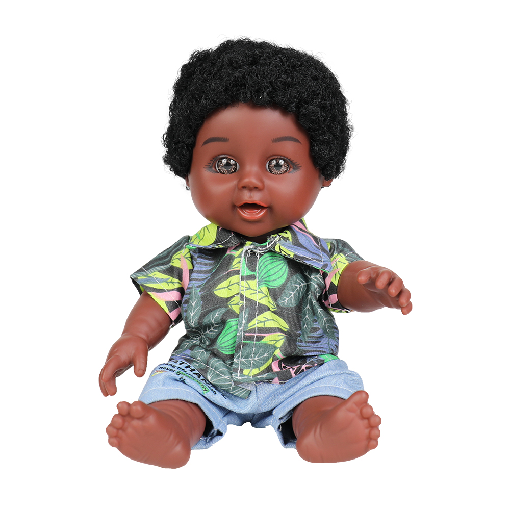 New African American boy shirt doll hot product 10 inch lifelike realistic toy dolls