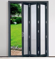 Porte-fenêtre extérieure robuste en aluminium de style américain de haute qualité Design d'angle Portes en verre pliantes pliantes Porte accordéon