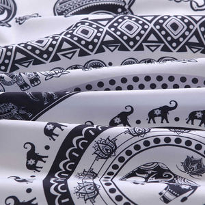 Lüks serisi Modern beyaz Boho jakarlı fermuar ile yorgan kılıfı seti süper kral yumuşak baskılı desen - Product Image 6