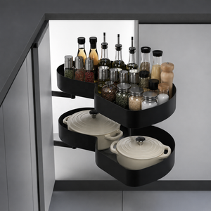 Accesorios para gabinetes de cocina: Bandeja extraíble giratoria de apertura derecha, cesta de almacenamiento, herrajes XH-03-004-624, capacidad de carga 30KG - Product Image 3