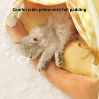 Coussin pour animaux de compagnie, type maison, villa, nid, semi-fermé, chaud pour l'hiver, amovible, lavable, pour le sommeil et la sieste, sécurisé, confortable et douillet