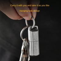 Mini Titane Étanche Capsule En Plein Air Allume-cigare Porte-clés Voyager Gallipot Cas pour Camping D'urgence et Randonnée