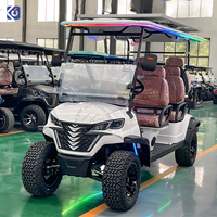 Voiturette de golf électrique 4+2 places avec batterie au lithium, tout-terrain, pour la chasse, buggy de golf de luxe