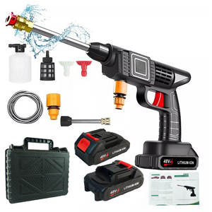 Nettoyeur haute pression portable avec pistolet à eau, capacité de nettoyage haute pression miniature, facile à utiliser avec pulvérisation de mousse, batterie - Product Image 1