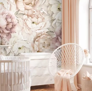 Pembibitan Pastel Peony cat air bunga untuk anak perempuan Wallpaper Mural - Product Image 3