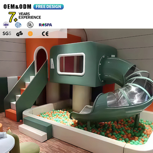 Equipo de Juegos Interior Temático Brillante para Niños con Escalador de Red Suave Arcoíris y Tobogán Solar para Áreas de Juego Felices - Product Image 1