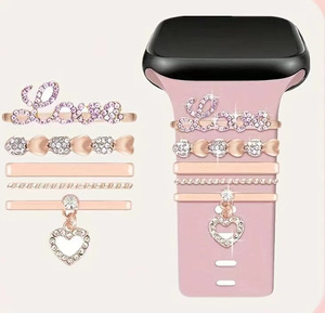 Nueva Pulsera de Reloj Inteligente de Aleación de Acero Inoxidable con Incrustaciones de Diamantes para Otoño-Invierno, con Anillo Decorativo en Forma de Corazón, Suave - Product Image 6
