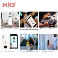 Etiquetas RFID NFC Iso14443A de 13.56mhz, Pegatinas NTAG213 en Blanco, Anti-Metal, Regrabables