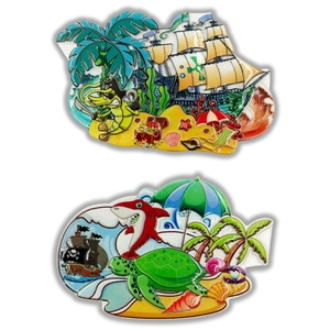 Aimants de réfrigérateur en résine 3D en forme de tortue de plage créative, souvenirs de voyage personnalisés, cadeau, navire pirate en polyrésine - Product Image 3