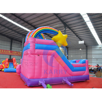 Château gonflable commercial licorne avec toboggan sec pour fêtes
