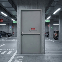 Porte coupe-feu en acier certifiée UL/Intertek pour centres commerciaux et bureaux, avec barres de secours et ferme-portes automatiques