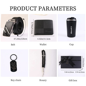Men's Business Gift <b>Set</b> Coffee <b>Mug</b> Belt Wallet Bracelet Valentine's Day Personalized Promotion Gift Box 9.84x5.91x3.94 In - Product Image 4