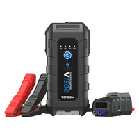 TOPDON V1500 12V 10000mAh Luz LED multifuncional con 3 modos de iluminación Banco de energía de refuerzo de batería Arrancador automático