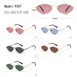 Lunettes de soleil unisexes œil de chat, monture en métal, verres verts, protection UV 100%, style tendance pour adultes - Product Image 3