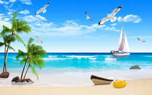 Papiers peints muraux à thème <span class=keywords><strong>mer</strong></span>, plage et forêt, paysages naturels, <span class=keywords><strong>vue</strong></span> <span class=keywords><strong>sur</strong></span> l'océan, fonds personnalisables, très demandés. - Product Image 4