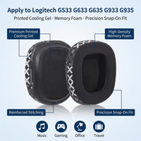 Coussinets en gel de refroidissement compatibles avec Logitech G533 G633 G635 G933 G935 Coussins Wicked Coussinets améliorés pour Epic Gaming
