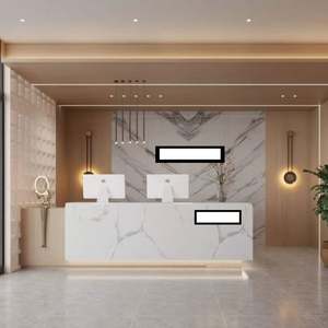 Bureau d'accueil moderne en marbre de l'entreprise, simple, peint, pour les hôtels - Product Image 4