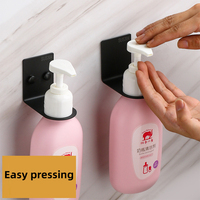 Support mural en acier inoxydable 304 sans perforation pour bouteilles de shampoing et de gel douche