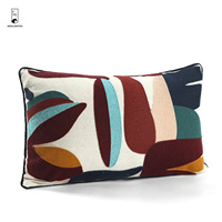 12*20 pouces printemps saison chaîne broderie coton housse de coussin lombaire avec passepoil pour la maison canapé décor