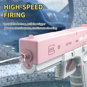 Huiye-pistola de agua eléctrica G18 para niños, juguete de verano para piscina, pistolas de agua para exteriores, completamente automático, pistola de agua de disparo continuo