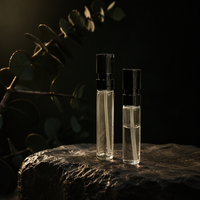 Flacon de parfum vide en verre noir avec capuchon pulvérisateur fin, atomiseur de voyage rechargeable, emballage cosmétique en gros