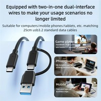Boîtier SSD M.2 NVMe en aluminium USB3.2 Gen2 10 Gbps sans outil, compatible avec les clés M et B/M 2242/2260/2280, capacité maximale 8 To