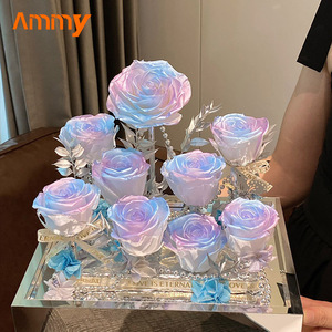 AM-PFE80 Ammy กล่องดอกกุหลาบนิรันดร์ในสวนดอกไม้อมตะตลอดไปในงานแต่งงานดอกกุหลาบที่เก็บรักษาไว้ในกล่องอะคริลิค - Product Image 5